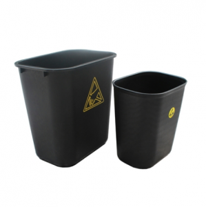 Reciclagem 15L Rodada preta ESD Caixas de resíduos de plástico para uso externo